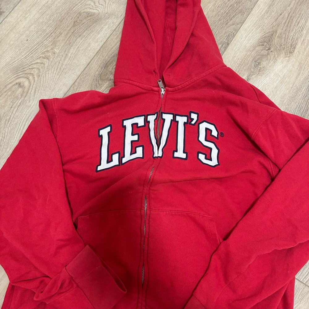 Levi's Bold Red Zip-Up Hoodie